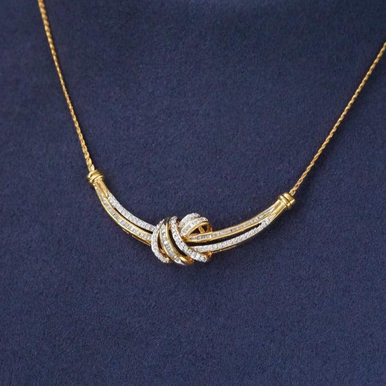 Silver Knot Necklace in 14 Karat Yellow Gold Plating