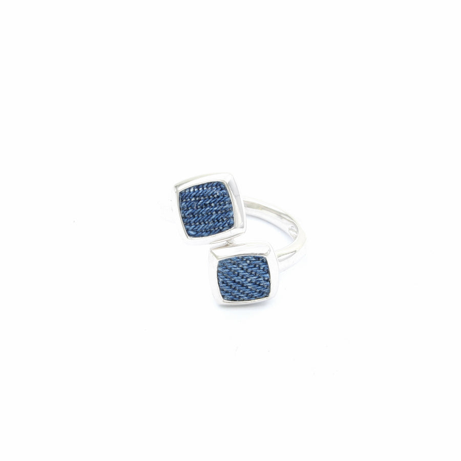 Denim Bypass Squares Ring