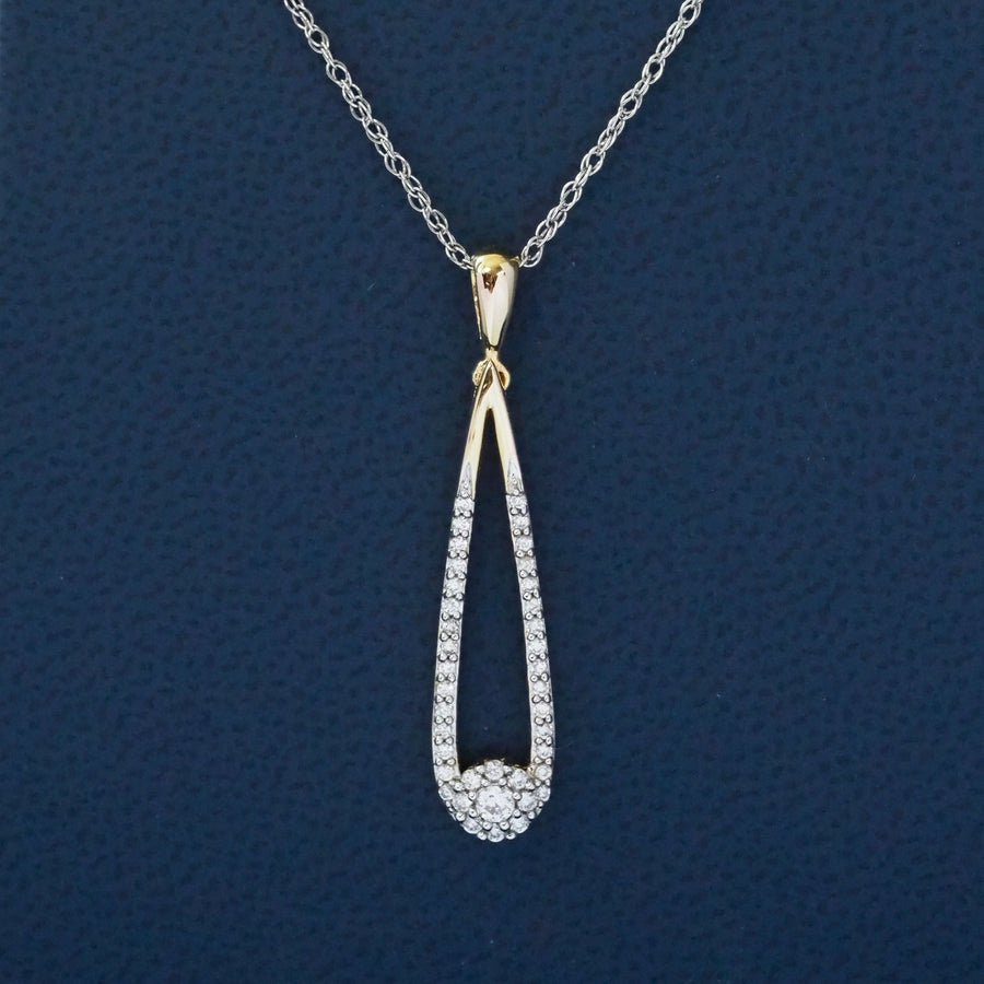 Silver Two-Tone Drop Pendant