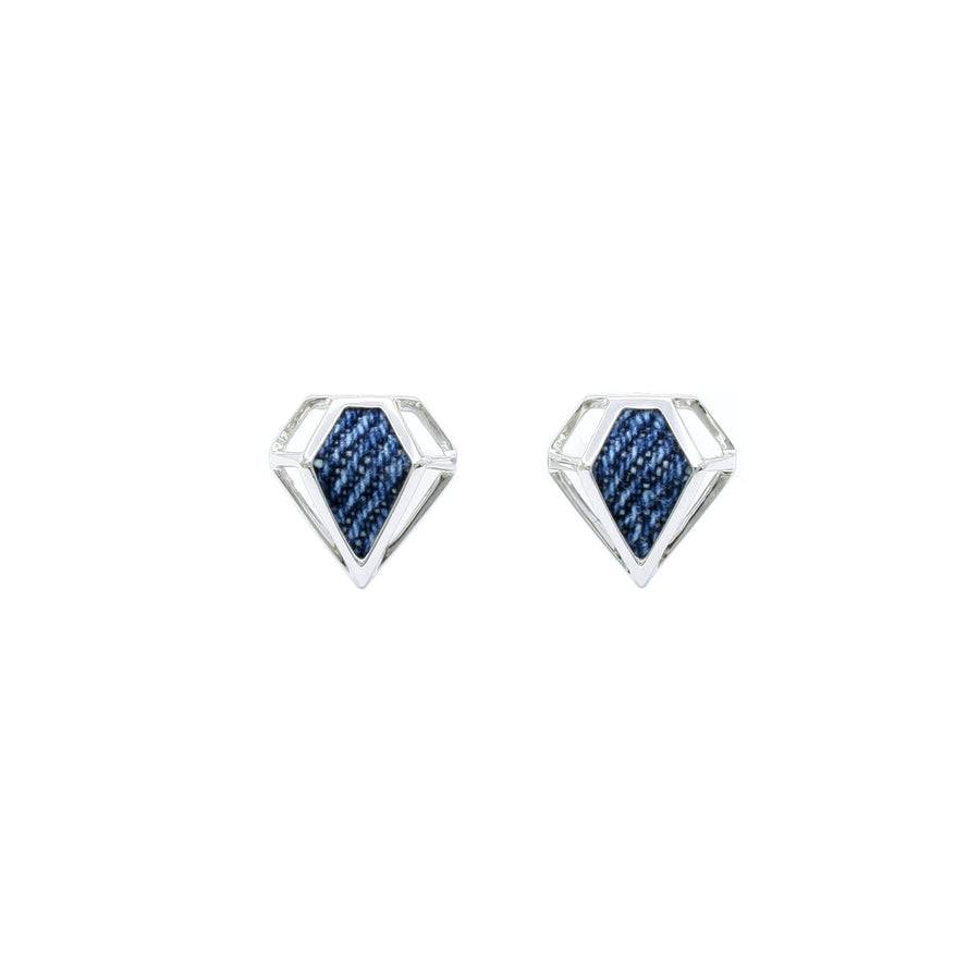 Denim Diamond Shape Earrings