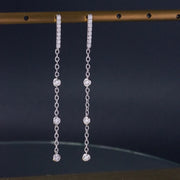 Silver Drop Scattered Earrings