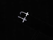 Silver Cross Stud & Cuff Earrings