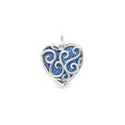Denim Heart Silver Pendant