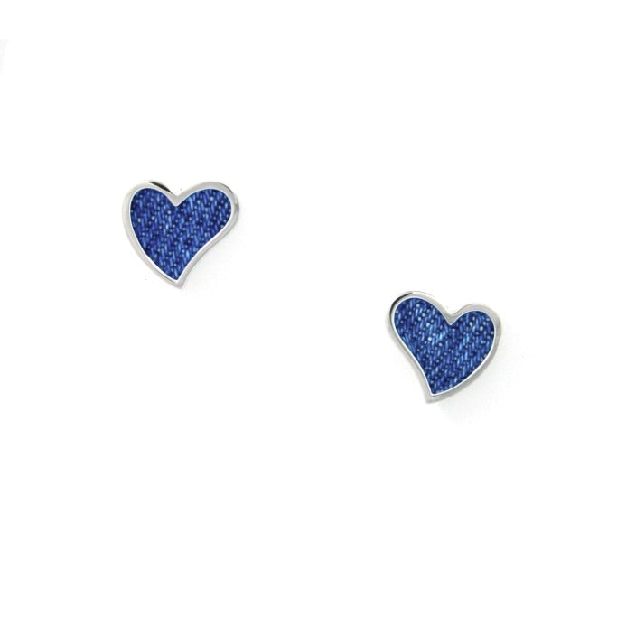 Denim Heart Earrings