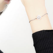 Silver Cushion Shape Bolo Bracelet