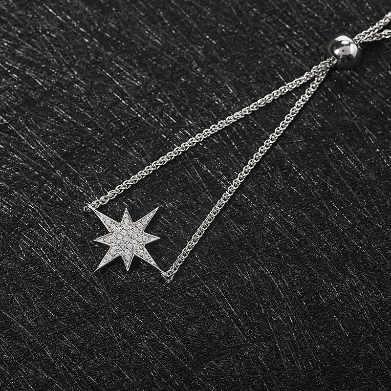 Silver Northern Star Bolo Bracelet