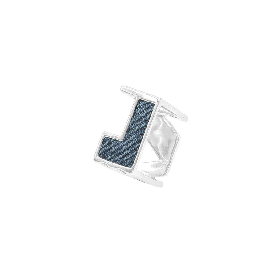 3D Denim Square Ring