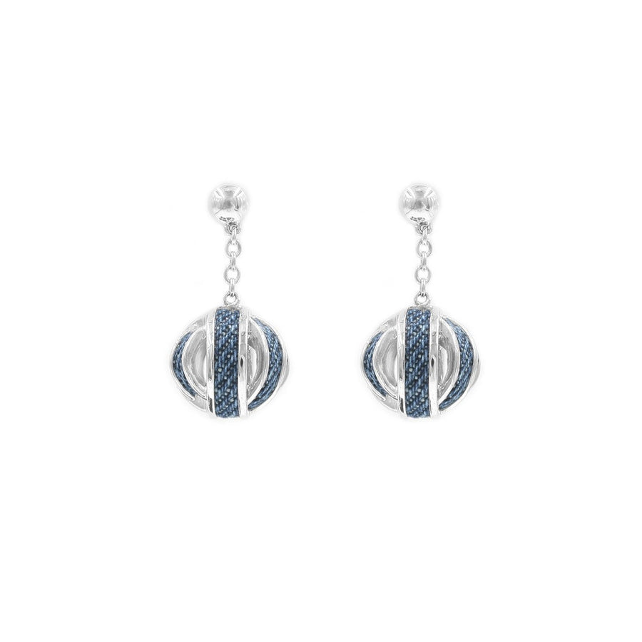 Denim 3D Ball Shape Earrings