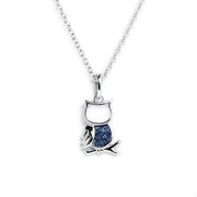 Cute Denim Owl Pendant