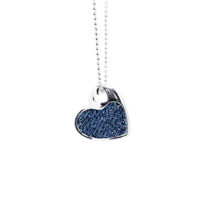 Denim Heart Pendant